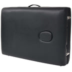 Massageliege 2-Zonen mit Hocker Klappbar 10 cm Sitz Schwarz