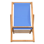 Liegestuhl Teak 56x105x96 cm Blau