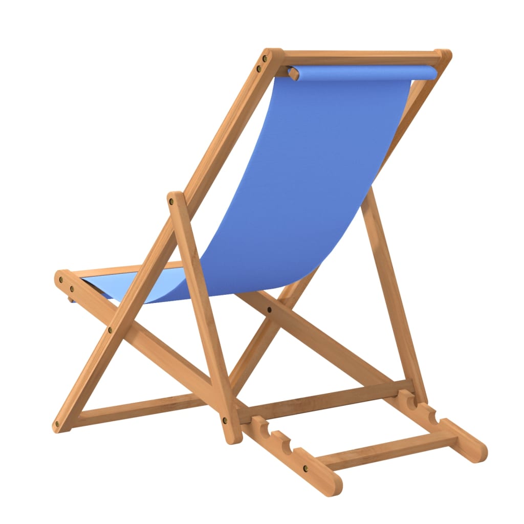 Liegestuhl Teak 56x105x96 cm Blau