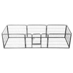 Hunde-Laufgitter 8 Paneele Stahl 60 x 80 cm Schwarz