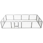 Hunde-Laufgitter 12 Paneele Stahl 80x60 cm Schwarz