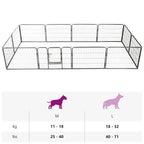 Hunde-Laufgitter 12 Paneele Stahl 80x60 cm Schwarz