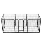 Hunde-Laufgitter 8 Paneele Stahl 80 x 100 cm Schwarz