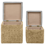 Ottoman-Set 2 Stk. Seegras Grau
