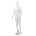 Männliche Schaufensterpuppe mit Glassockel Weiß 185 cm