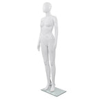 Weibliche Schaufensterpuppe mit Glassockel Weiß 175 cm