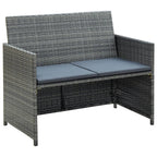 4-tlg. Garten-Lounge-Set mit Auflagen Poly Rattan Grau