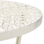 Bistrotisch Vintage-Stil Rund Metall 40 x 70 cm Weiß