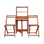 3-tlg. Bistro-Set Klappbar Massivholz Akazie