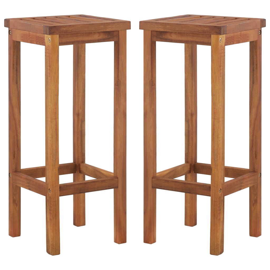 Barhocker 2 Stk. Massivholz Akazie