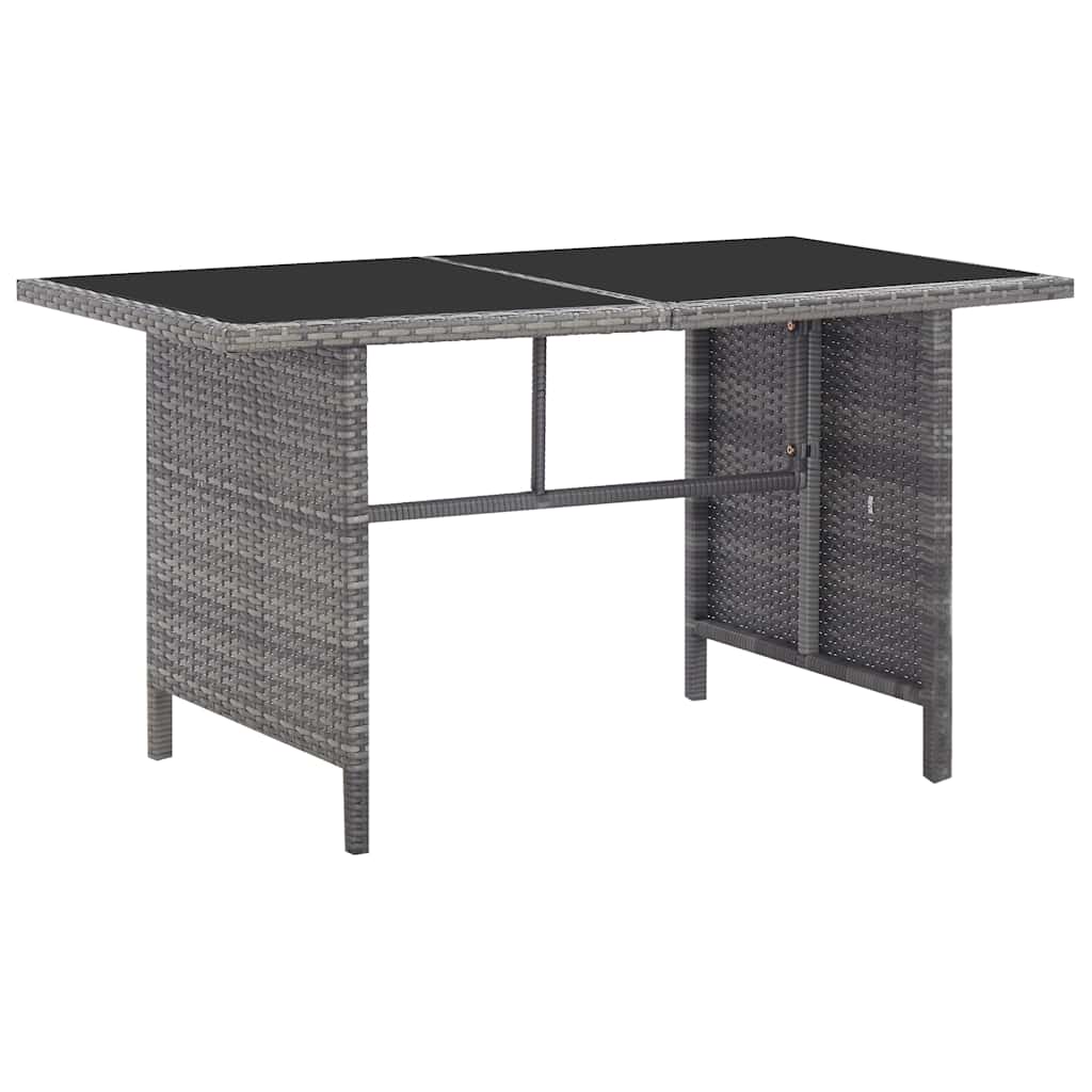 6-tlg. Garten-Lounge-Set mit Auflagen Poly Rattan Grau