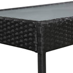 5-tlg. Garten-Lounge-Set mit Auflagen Poly Rattan Schwarz