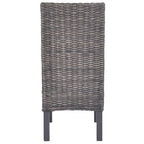 Esszimmerstühle 2 Stk. Braun Kubu-Rattan und Mahagoniholz