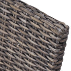 Esszimmerstühle 2 Stk. Braun Kubu-Rattan und Mahagoniholz