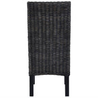 Esszimmerstühle 2 Stk. Schwarz Kubu-Rattan und Mahagoniholz