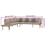 4-tlg. Garten-Lounge-Set mit Auflagen Massivholz Akazie Braun