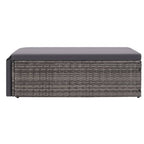 2-tlg. Garten-Lounge-Set mit Auflagen Poly Rattan Grau