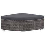 6-tlg. Garten-Lounge-Set mit Auflagen Poly Rattan Grau