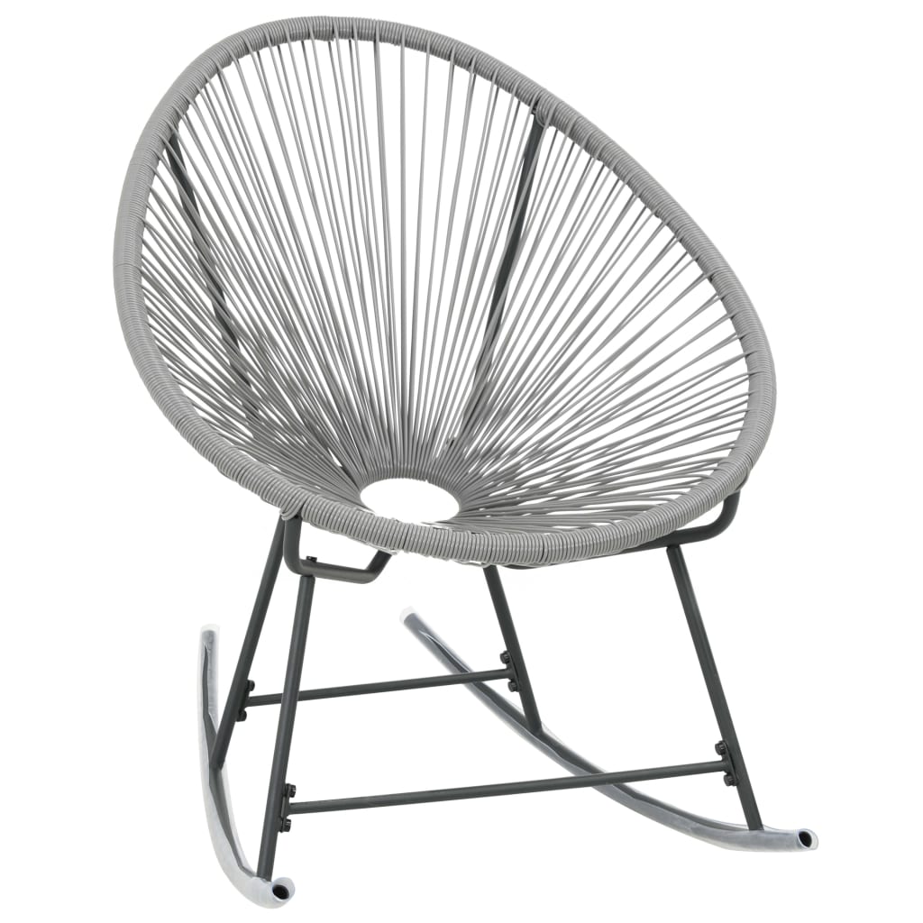 Schaukelstuhl LUNA Grau Poly Rattan