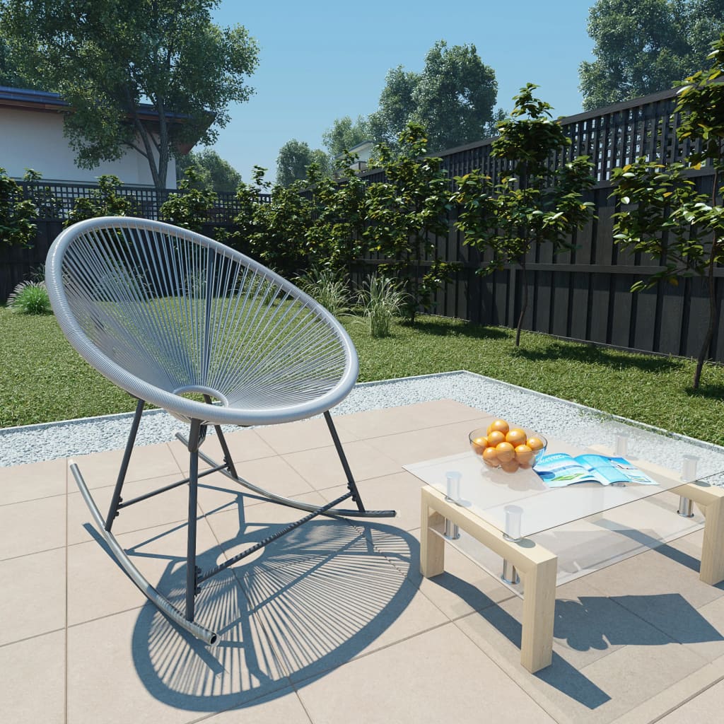 Schaukelstuhl LUNA Grau Poly Rattan