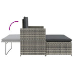 2-tlg. Garten-Lounge-Set mit Auflagen Poly Rattan Grau
