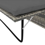 2-tlg. Garten-Lounge-Set mit Auflagen Poly Rattan Grau