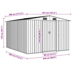Gartenhaus 257x298x178 cm Metall Grau