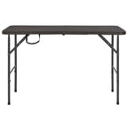 Gartentisch Klappbar Braun 120x60x74 cm HDPE Rattan-Optik