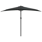 Balkon-Sonnenschirm mit Alu-Mast Anthrazit 300x155 cm Halbrund
