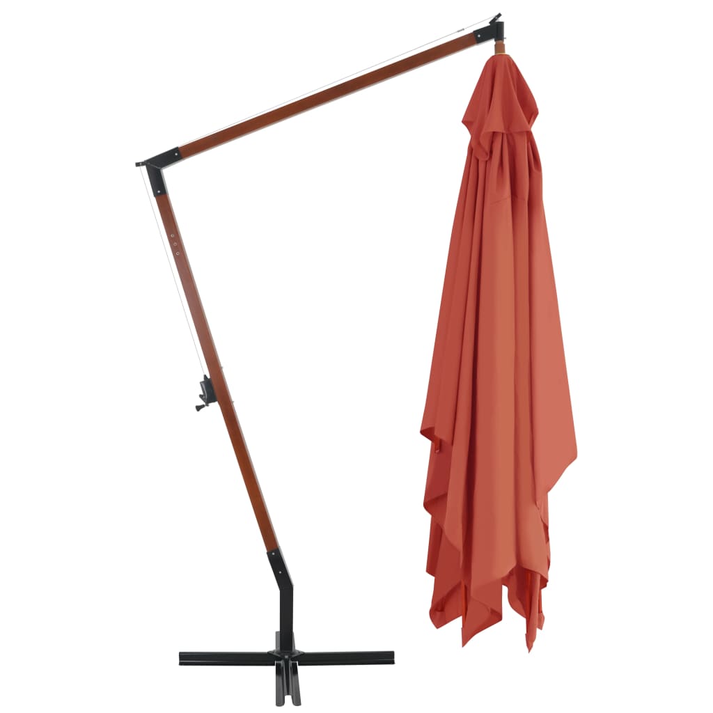Ampelschirm mit Holz-Mast 400x300 cm