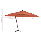 Ampelschirm mit Holz-Mast 400x300 cm