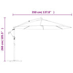Ampelschirm mit Aluminium-Mast 350 cm Bordeauxrot
