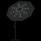 Ampelschirm mit LED-Beleuchtung und Stahl-Mast 300 cm Anthrazit
