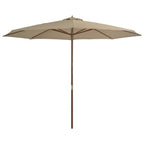 Sonnenschirm mit Holzmast 350 cm Taupe