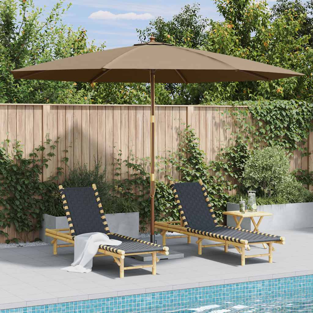 Sonnenschirm mit Holzmast 350 cm Taupe