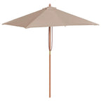Sonnenschirm mit Holz-Mast 150x200 cm Taupe
