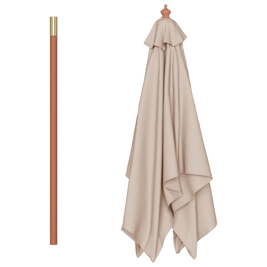 Sonnenschirm mit Holz-Mast 150x200 cm Taupe