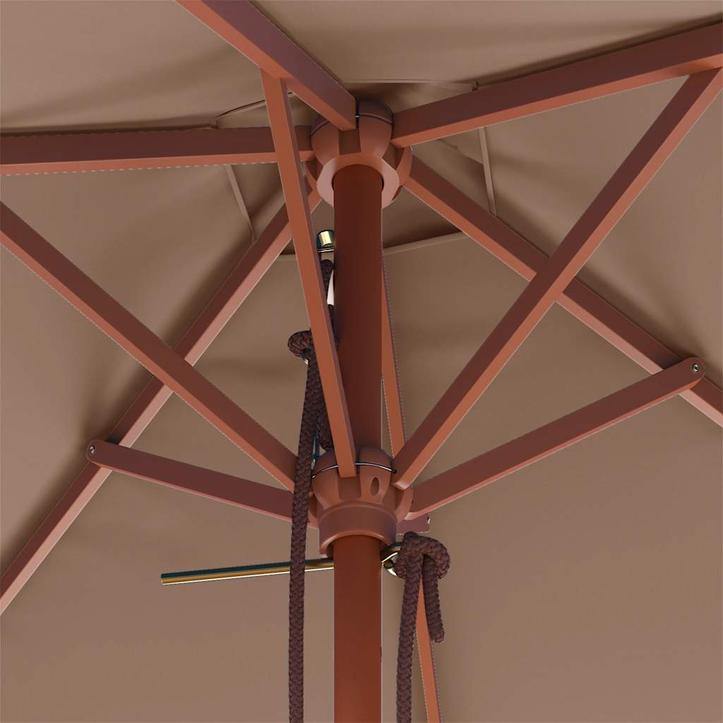 Sonnenschirm mit Holz-Mast 150x200 cm Taupe