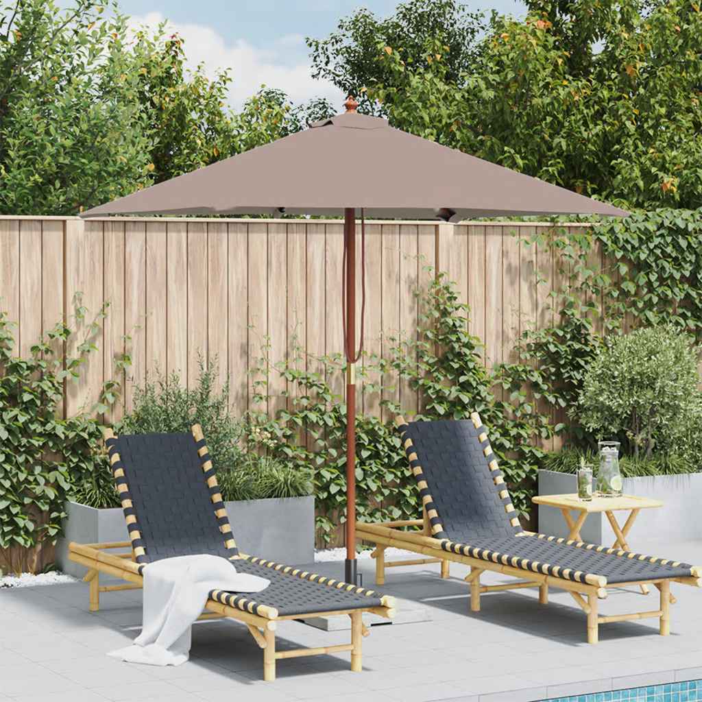 Sonnenschirm mit Holz-Mast 150x200 cm Taupe
