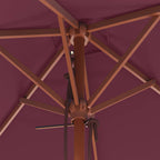 Sonnenschirm mit Holz-Mast 150x200 cm Bordeauxrot
