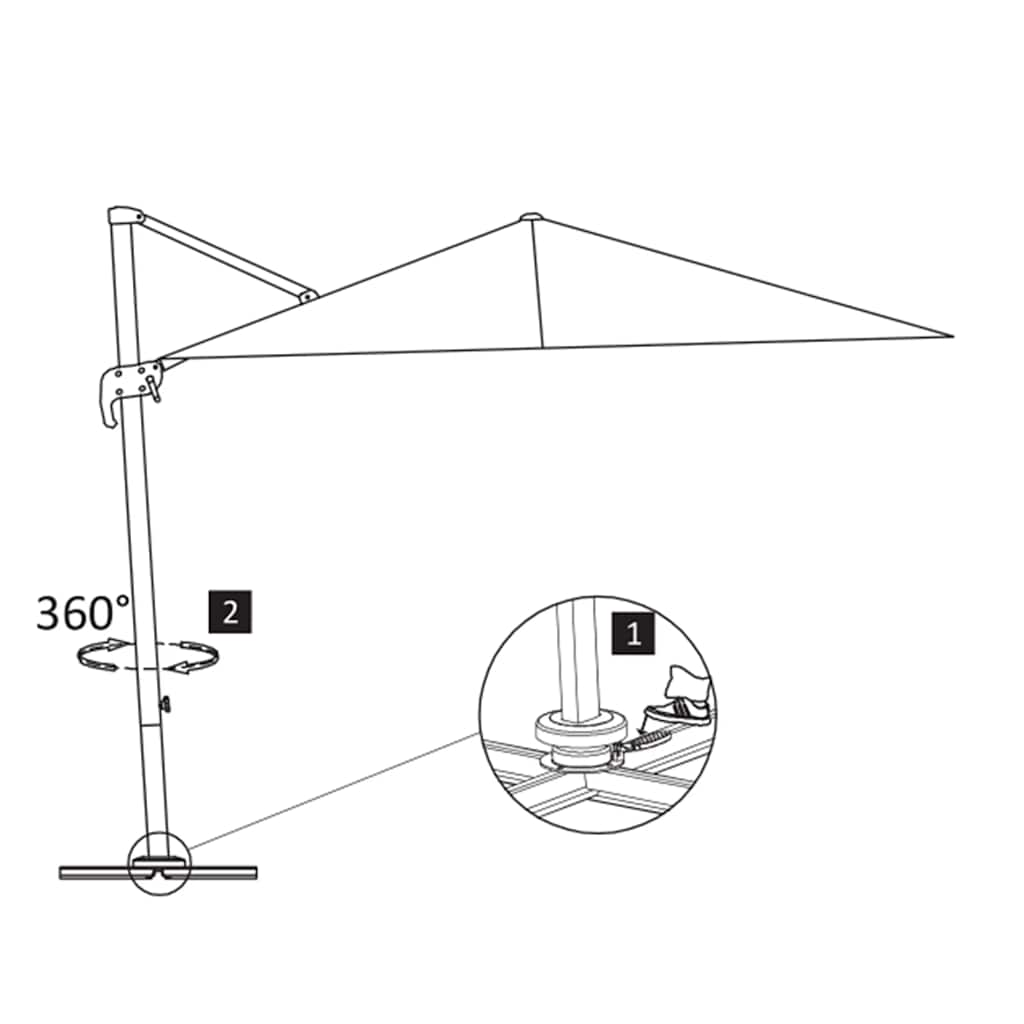 Ampelschirm mit Aluminiummast 400 x 300 cm Sand