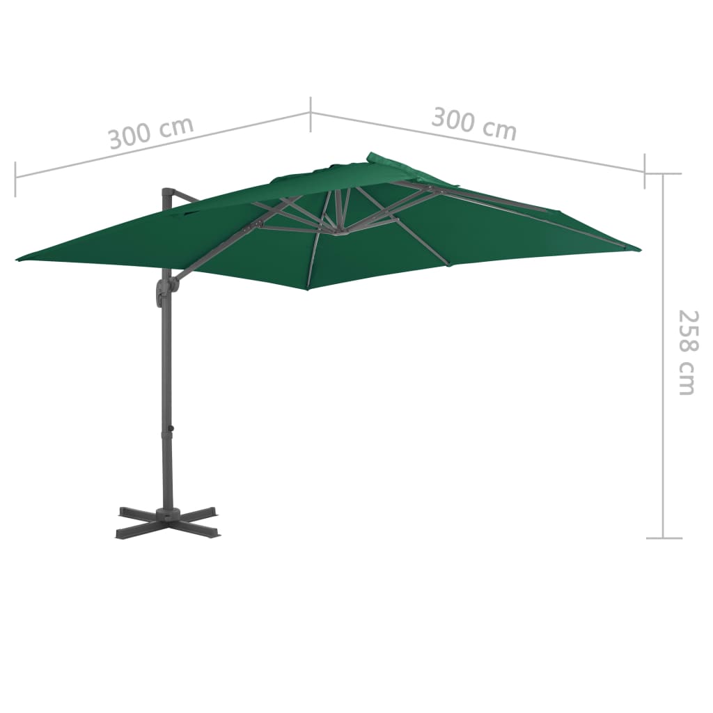 Ampelschirm mit Aluminium-Mast 300x300 cm
