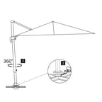 Ampelschirm mit Aluminium-Mast 300x300 cm