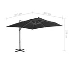 Ampelschirm mit Aluminium-Mast 300x300 cm