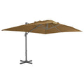 Ampelschirm mit Aluminiummast 400 x 300 cm Taupe