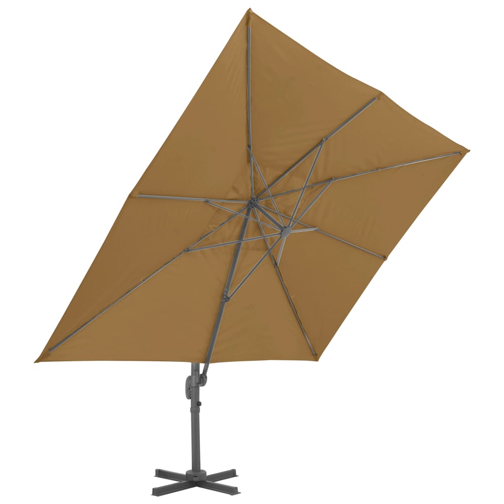Ampelschirm mit Aluminiummast 400 x 300 cm Taupe