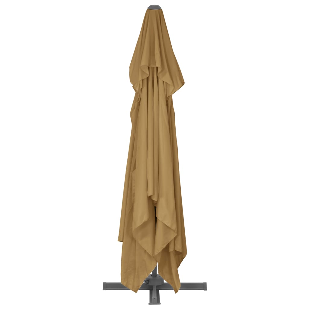 Ampelschirm mit Aluminiummast 400 x 300 cm Taupe