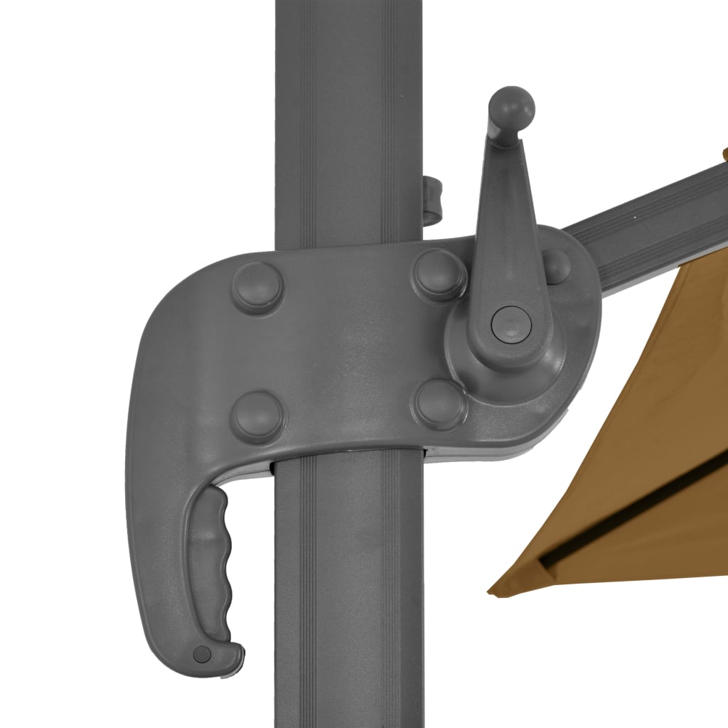 Ampelschirm mit Aluminiummast 400 x 300 cm Taupe