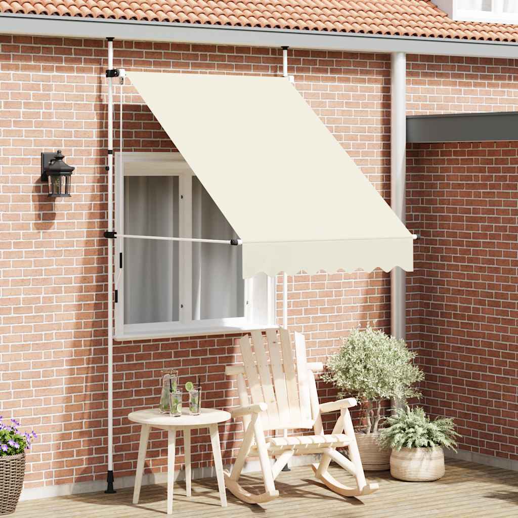 Einziehbare Markise Handbetrieben 150 cm Cremeweiß