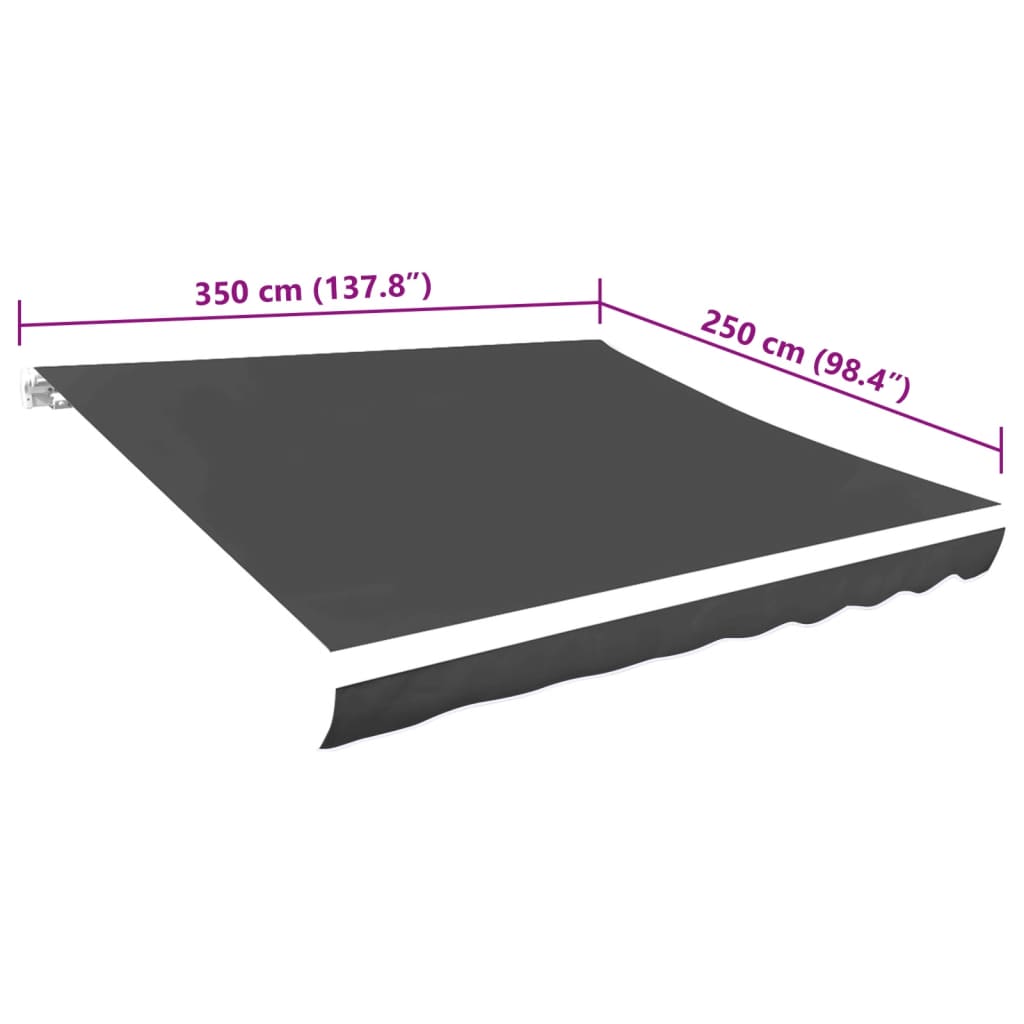Markisenbespannung Canvas Anthrazit 3,5x2,5 m